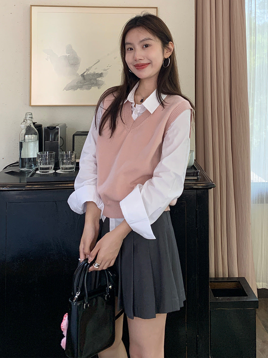 🆕復古百褶西裝半身裙、小個子高腰A字短裙