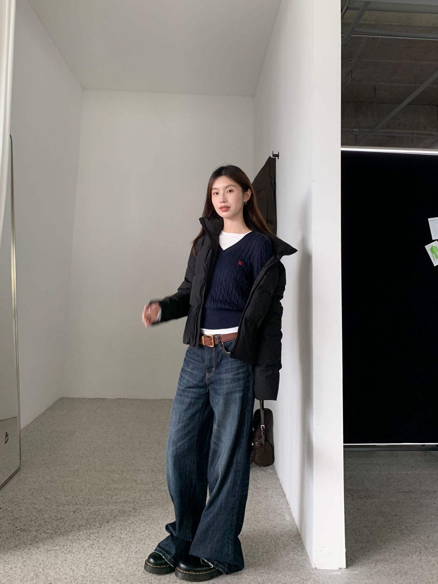 🆕復古V領麻花針織衫、顯瘦慵懶軟糯刺繡毛衣