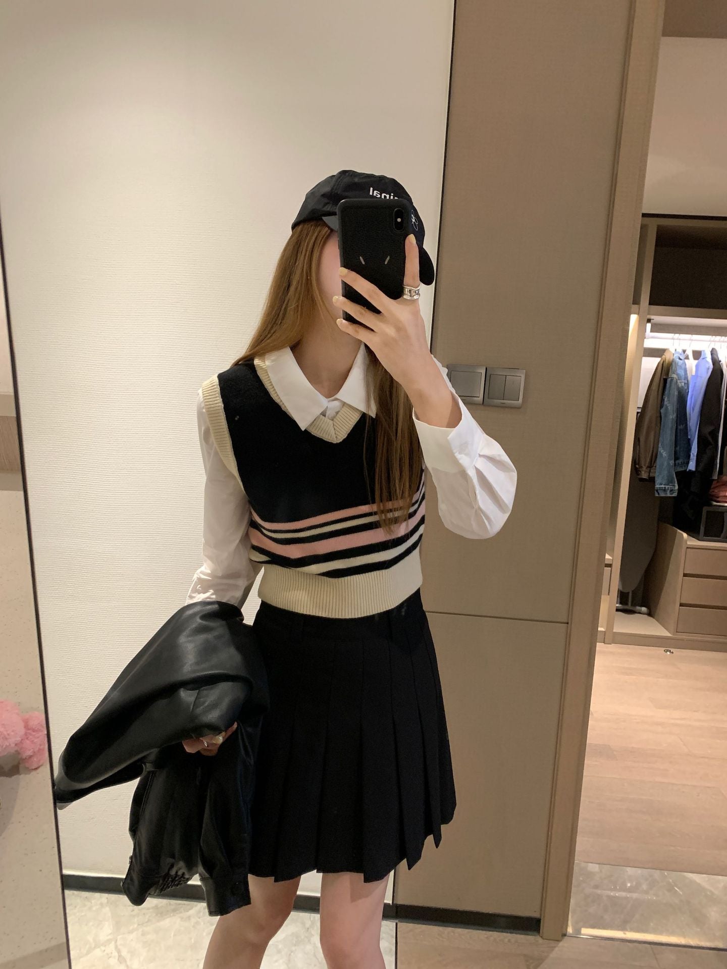🆕復古百褶西裝半身裙、小個子高腰A字短裙